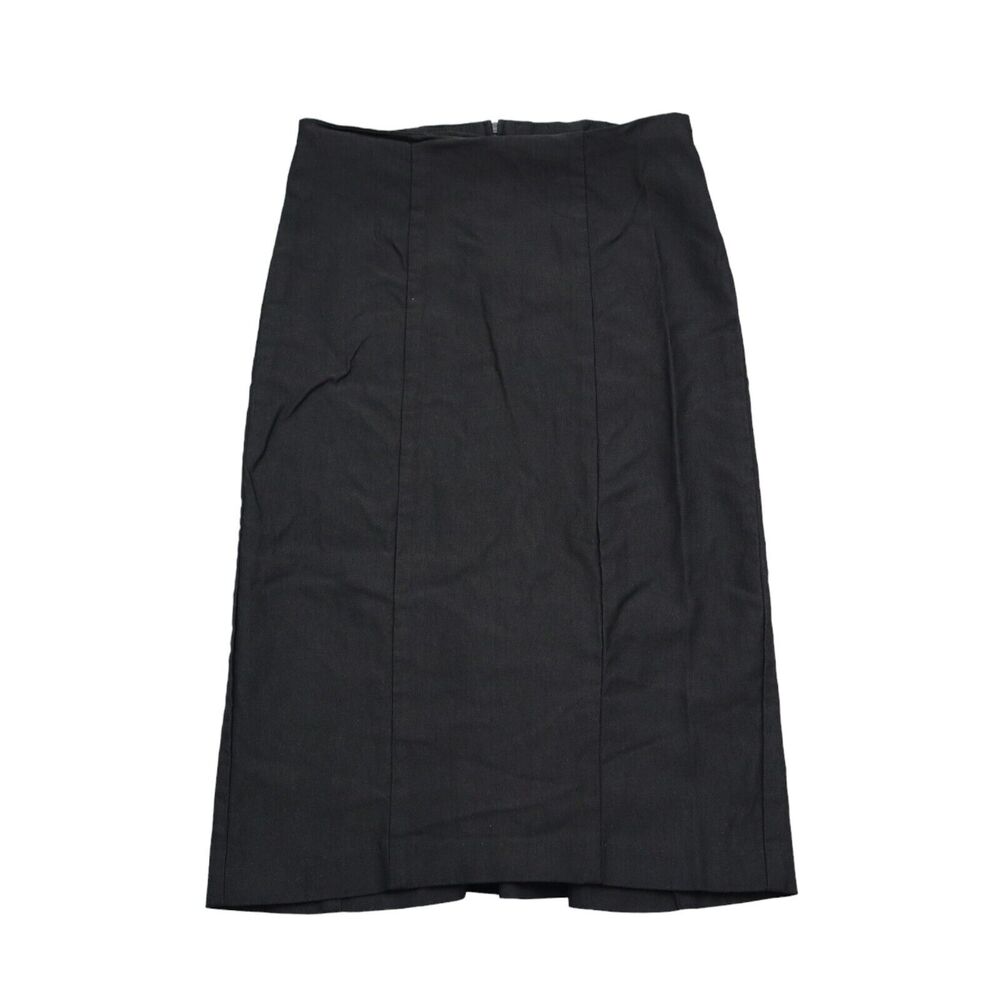 Imagenation Skirt Womens S Black Straight Pencil Knee Length Stretch Zip